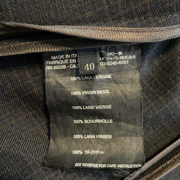 PRADA NAVY AND BROWN PLAID DOUBLE BREASTED BLAZER - SIZE 40 IT - Picture 3 of 12